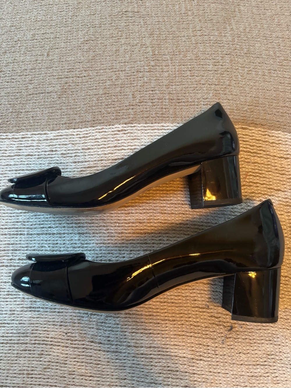 MICHAEL Michael Kors Black Patent Leather Round-Toe Heels with Buckle Accent - Picture 5 of 8